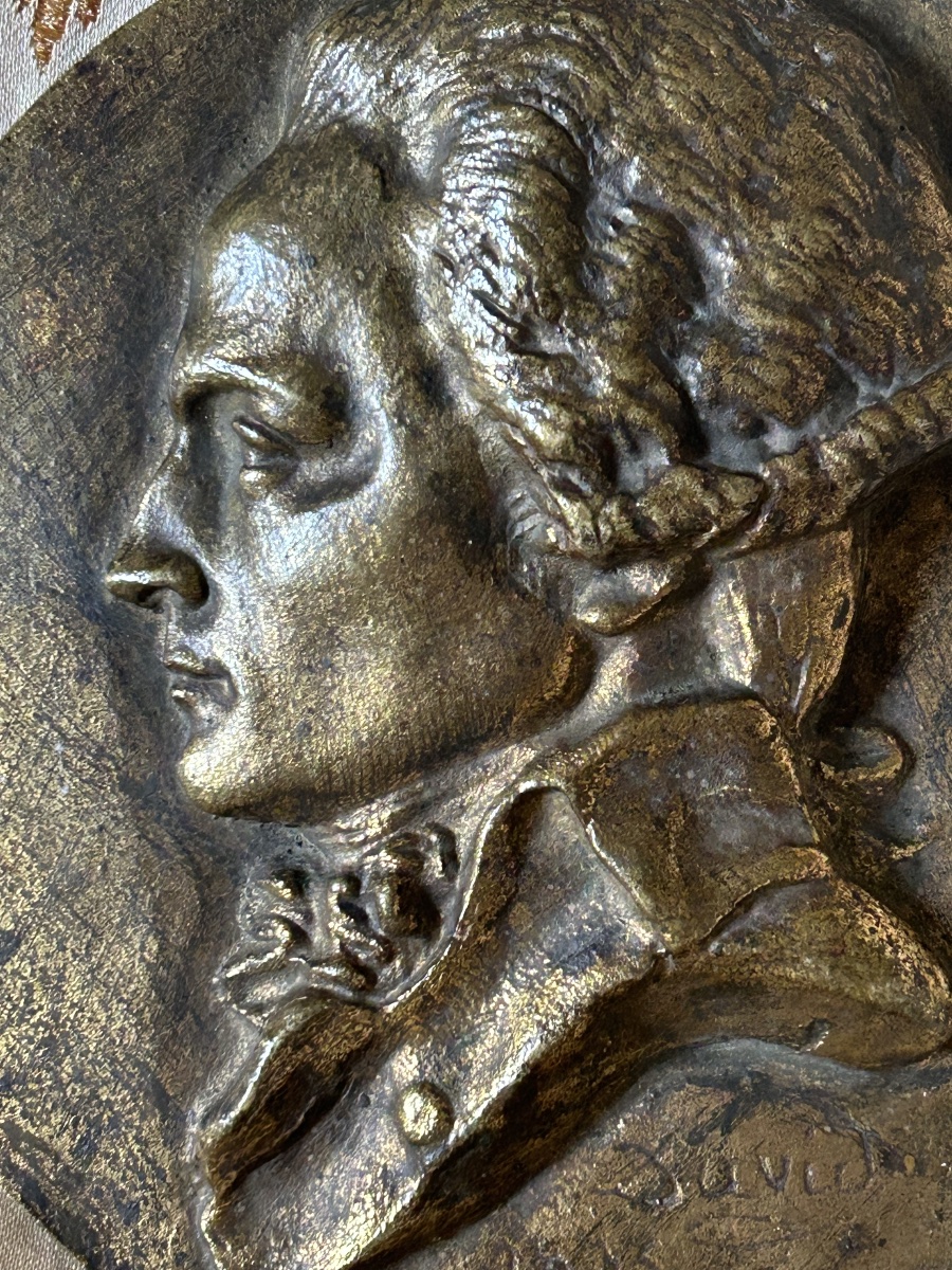 Médaillon en bronze profil de Maximilien Robespierre d’après David d’Angers 1835-photo-2