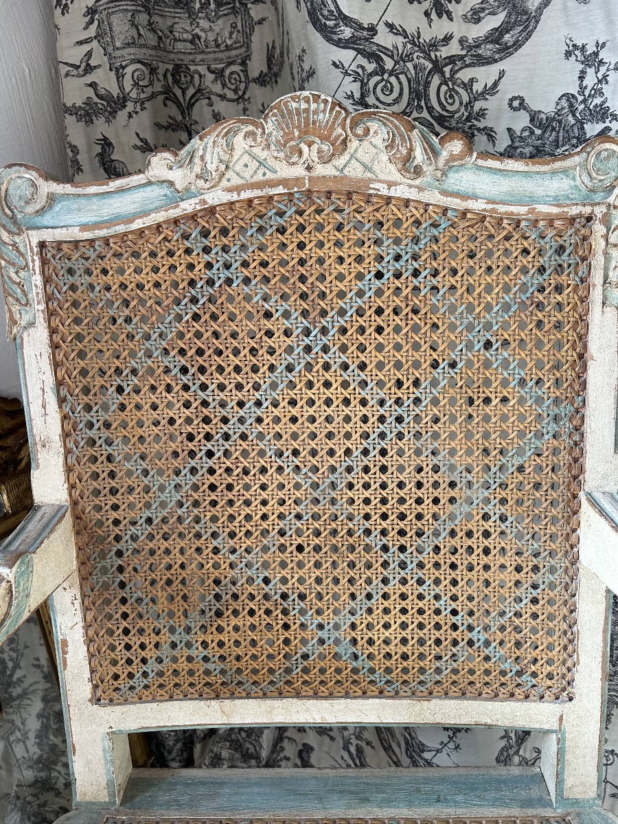 Fauteuil Canné de style Régence Louis XV-photo-2