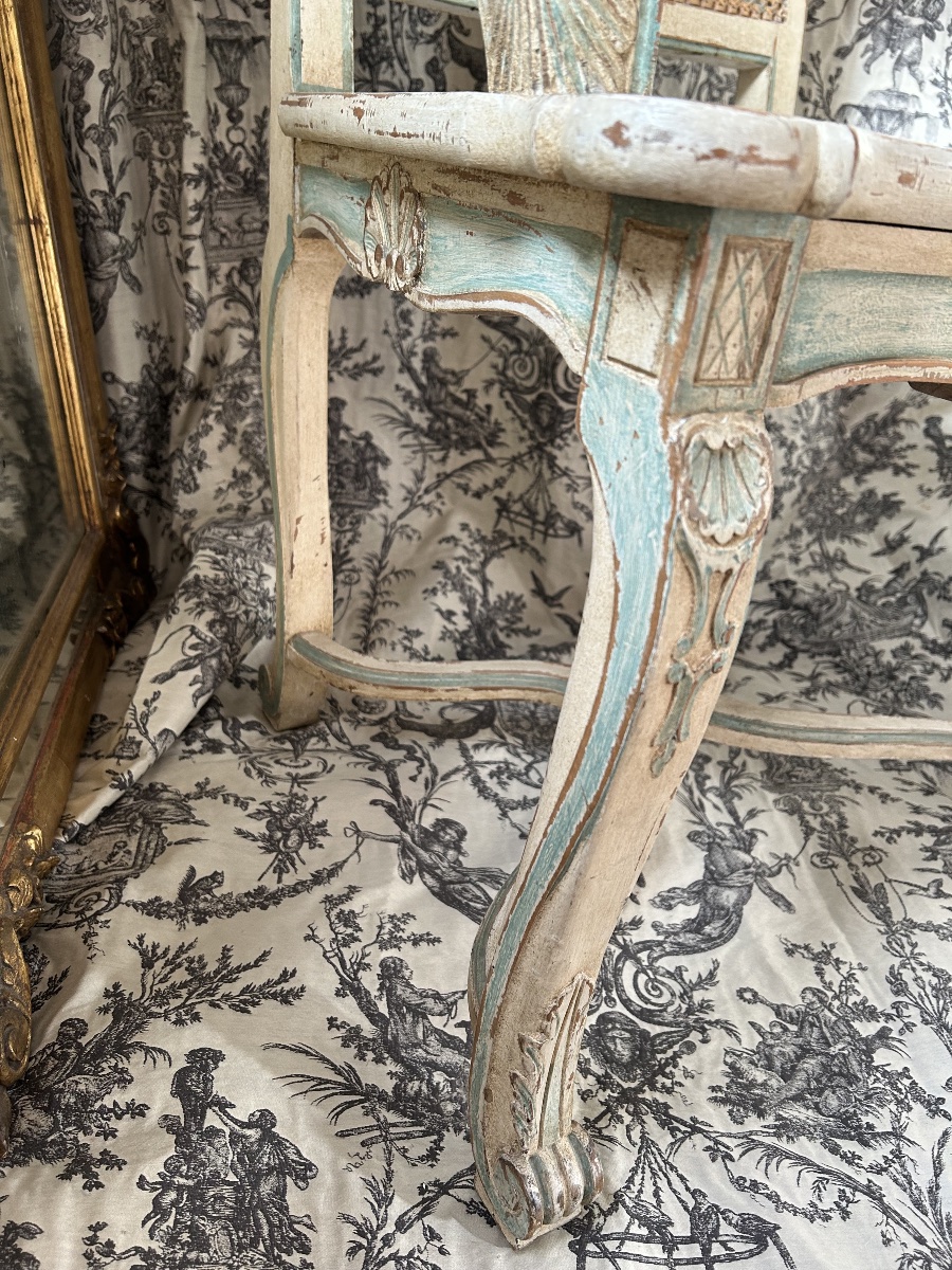 Fauteuil Canné de style Régence Louis XV-photo-3