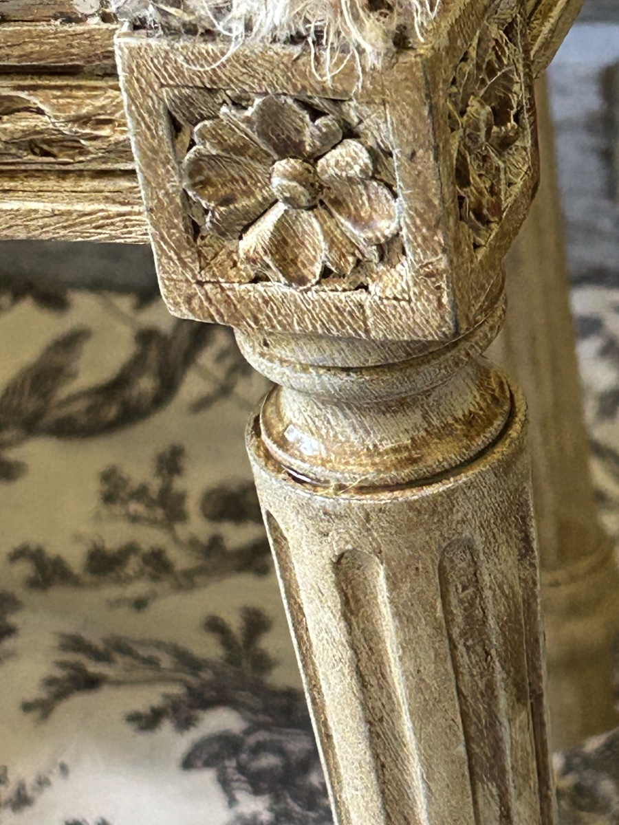 Paire de chaises à médaillon de style Louis XVI travail du XIX ème siècle -photo-3