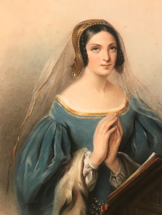 "young Girl In Prayer," A Pastel From 1809 That Inspired Marie Ernestine Serret's 1836 Painting-photo-2