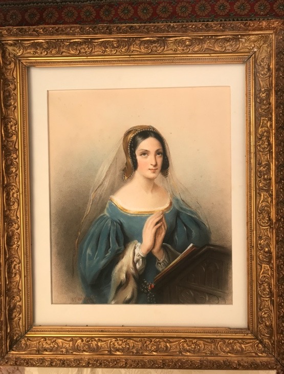 "young Girl In Prayer," A Pastel From 1809 That Inspired Marie Ernestine Serret's 1836 Painting