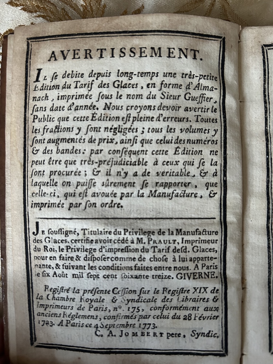 New Mirror Price List Of 1765 And The Council Of State Ruling Of 1781-photo-3