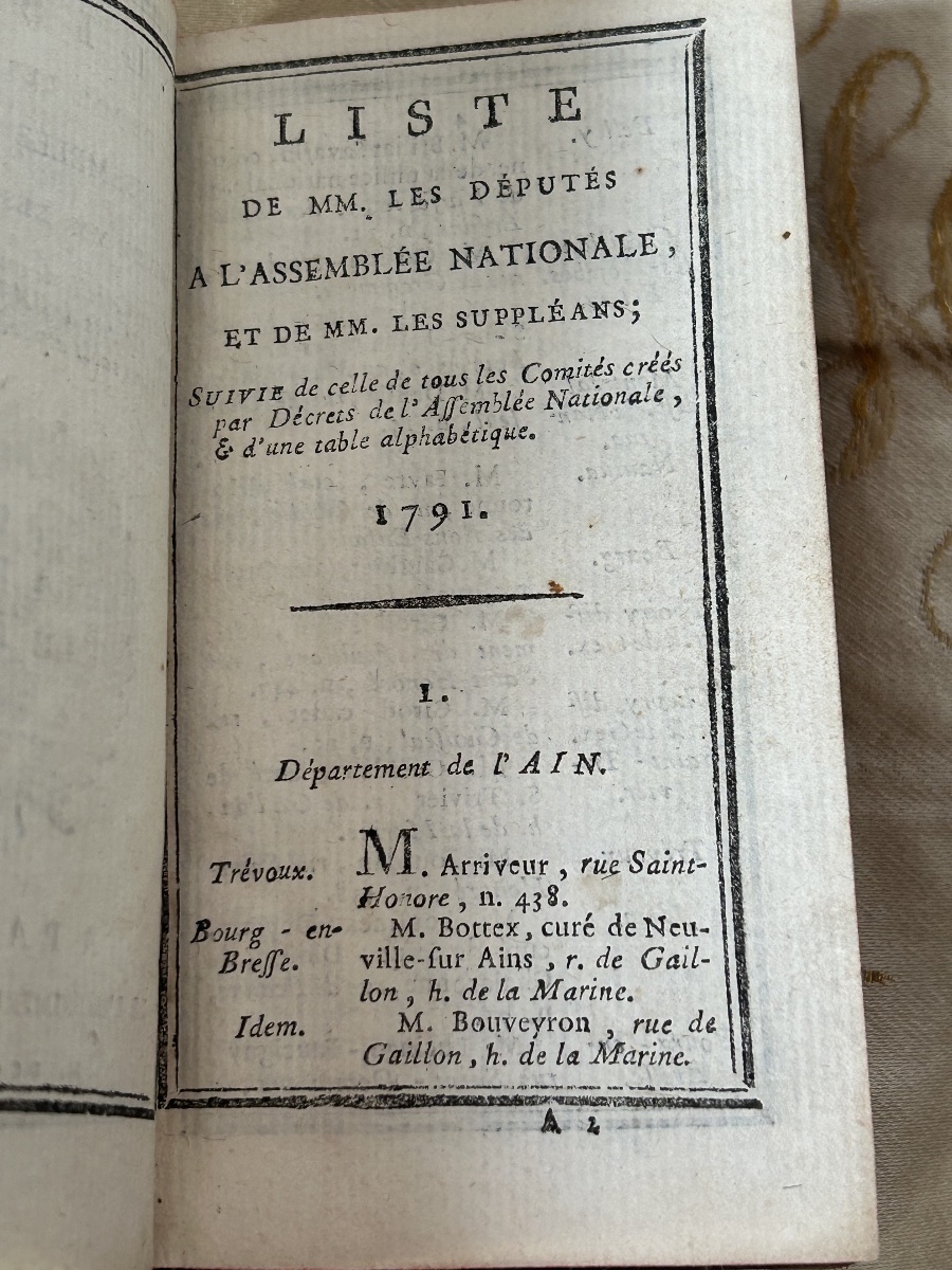 Livre période révolutionnaire Liste de MM les députés à l’Assemblée Nationale 1791-photo-4