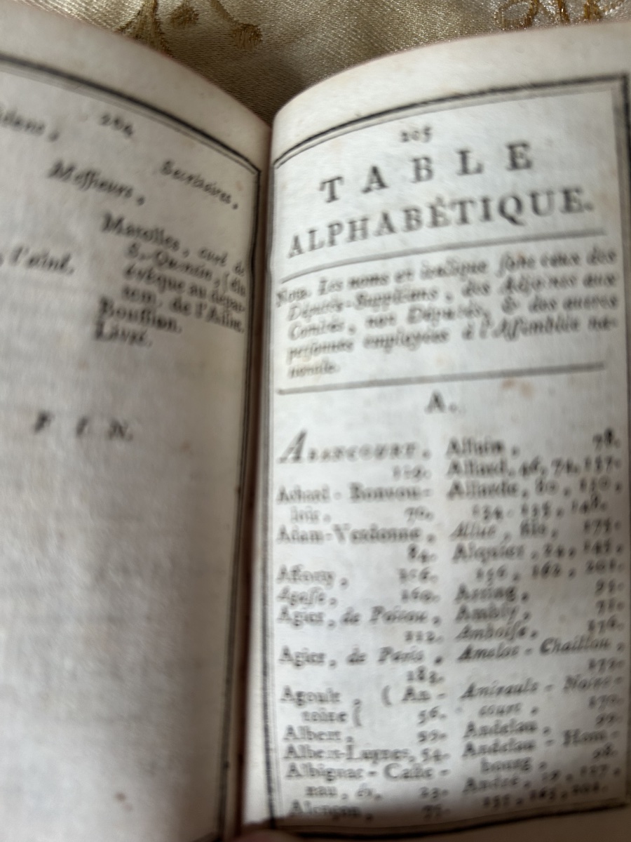 Livre période révolutionnaire Liste de MM les députés à l’Assemblée Nationale 1791-photo-1