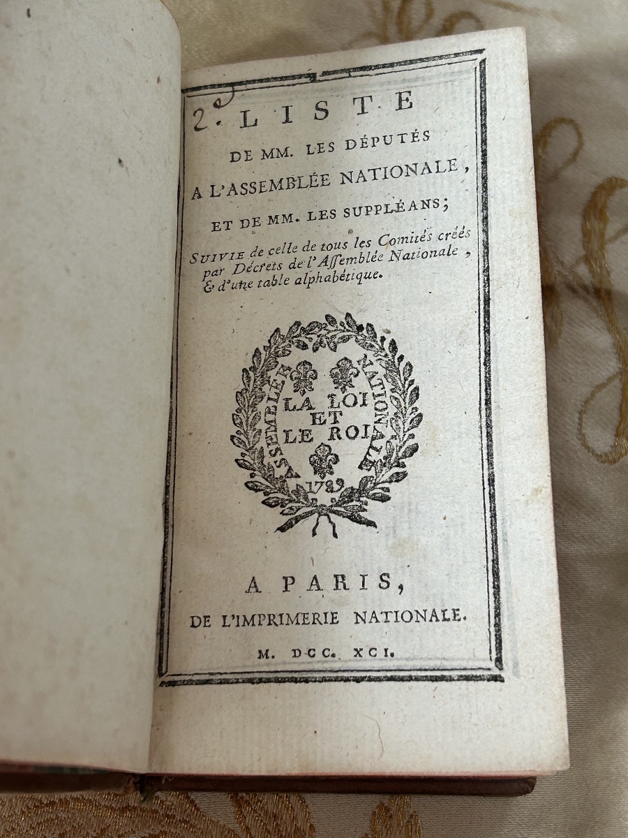 Livre période révolutionnaire Liste de MM les députés à l’Assemblée Nationale 1791