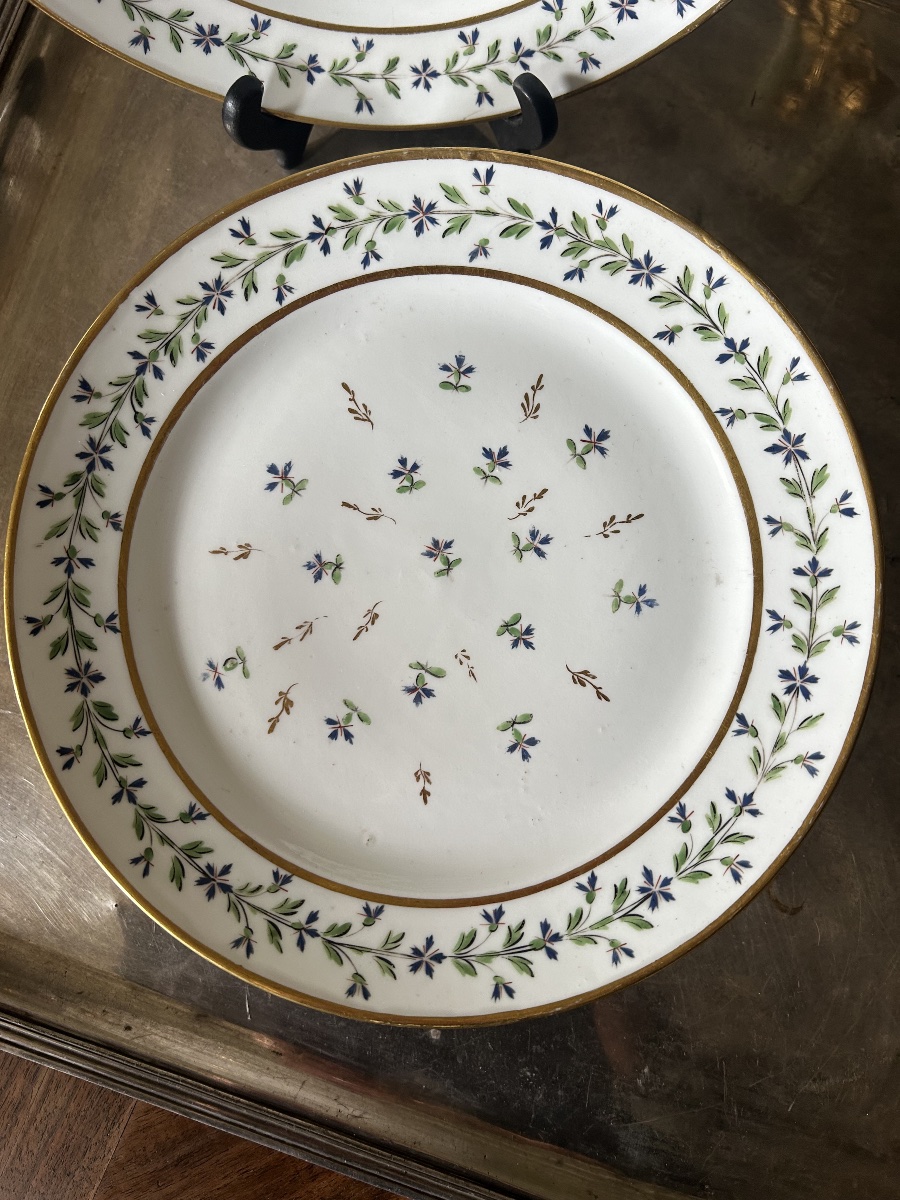 Set Of Six Porcelain Plates Attributed To The Manufacture De Monsieur (clignancourt) -photo-2