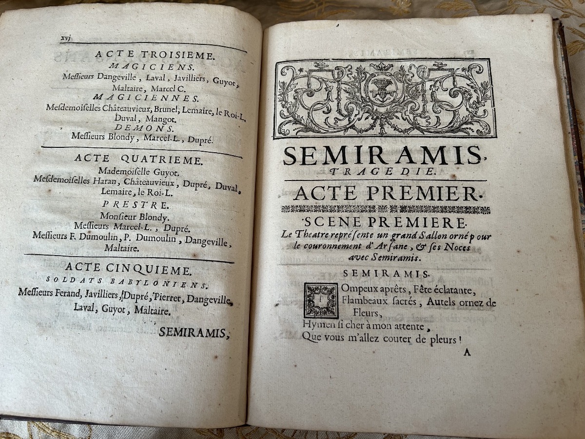 Semiramis Tragédie Lyrique d’André Cardinal Destouches édition originale du livret 1718-photo-1