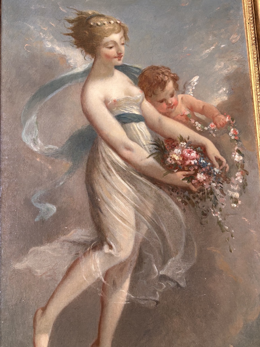 Nymphe et Amour allégorie du Printemps suiveur de Pierre Paul Prudh’on décor Hôtel de Lannoy-photo-2