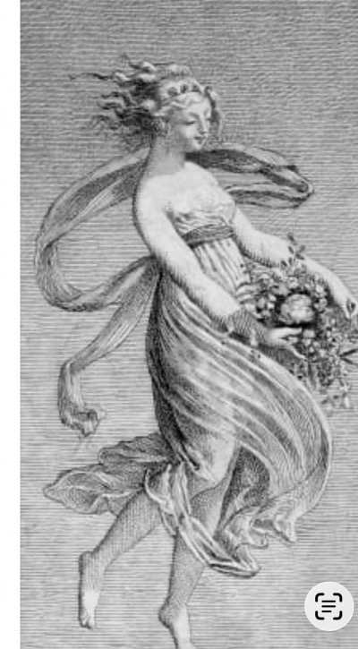 Nymphe et Amour allégorie du Printemps suiveur de Pierre Paul Prudh’on décor Hôtel de Lannoy-photo-2