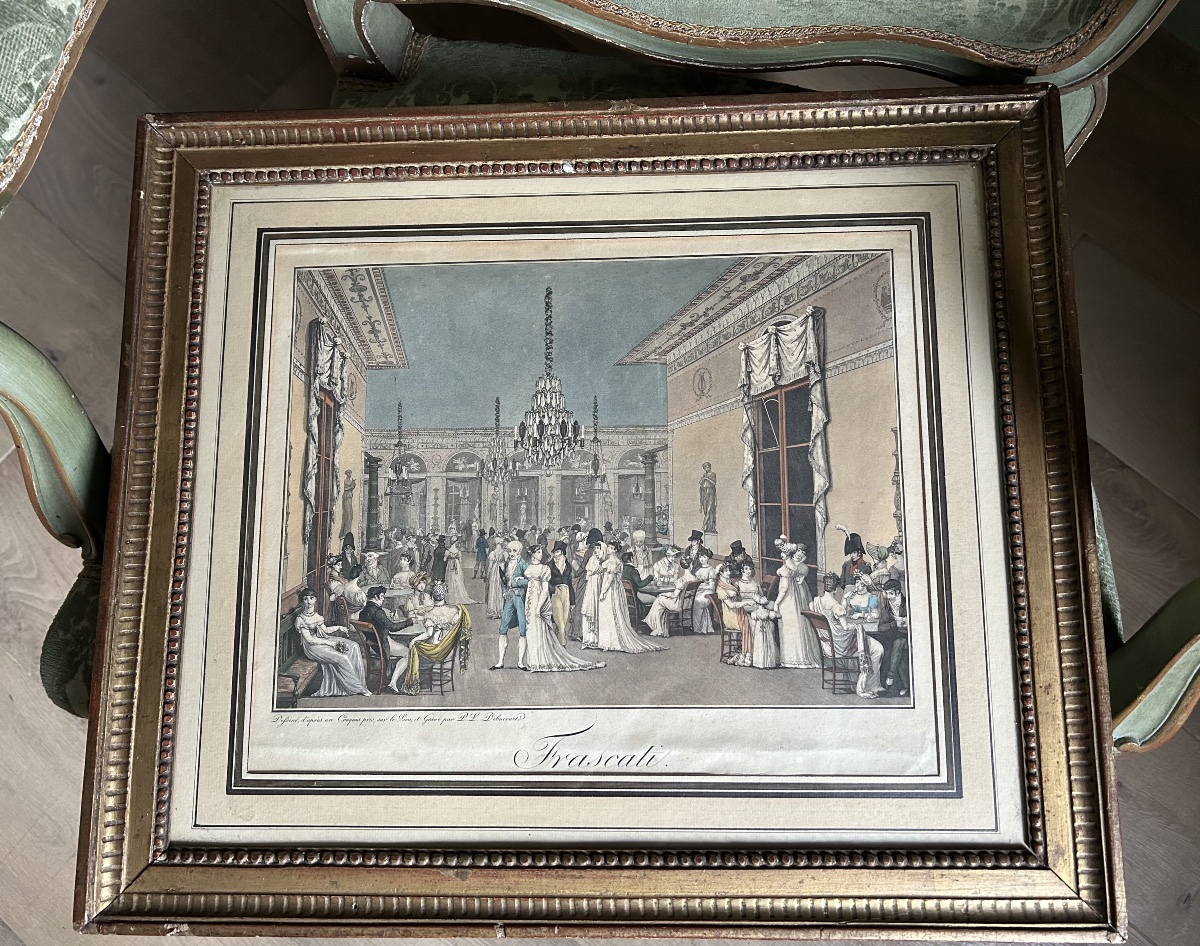 Le Glacier Frascati sous le Premier Empire 1807 gravé par  Philibert Louis Debucourt-photo-1