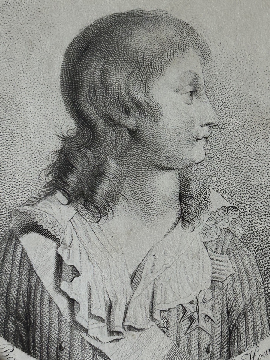 Portrait de Louis XVII au psysionotrace par Bertaux et Hourdain Époque Révolutionnaire 