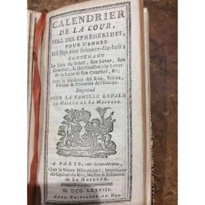 Calendrier De La Cour Tiré Des éphémérides Pour L’année 1778