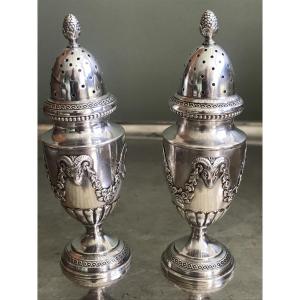 Pair Of Louis XVI Style Silver Sprinklers