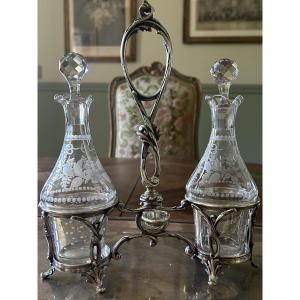 Christofle Oil And Vinegar Set In The Louis XVI Style, Circa 1890