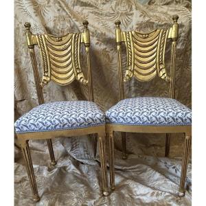 Two Small Art Deco-era Theater Or Musician's Chairs