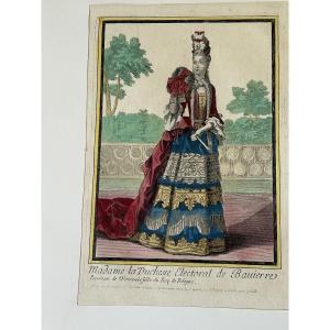 Portrait Of The Electress Of Bavaria: 17th-century Fashion Engraving
