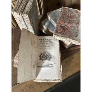 Mercure de France 1772 1775 Ensemble de 11 volumes brochés avec couverture papier dominoté