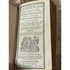Recueil d’Almanachs de l’année 1785 Almanach Royal, Calendrier de la Cour et Étrennes Mignonne