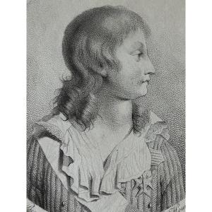 Portrait de Louis XVII au psysionotrace par Bertaux et Hourdain Époque Révolutionnaire 