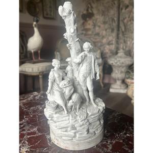 Pastoral Scene In Biscuit Porcelain From The Manufacture De Locre La Courtille, Louis XVI Period, Circa 1780
