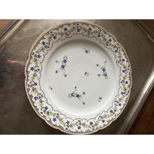Set Of 6 Porcelain Plates From The Clignancourt Manufactory, Known As “monsieur,” Circa 1785