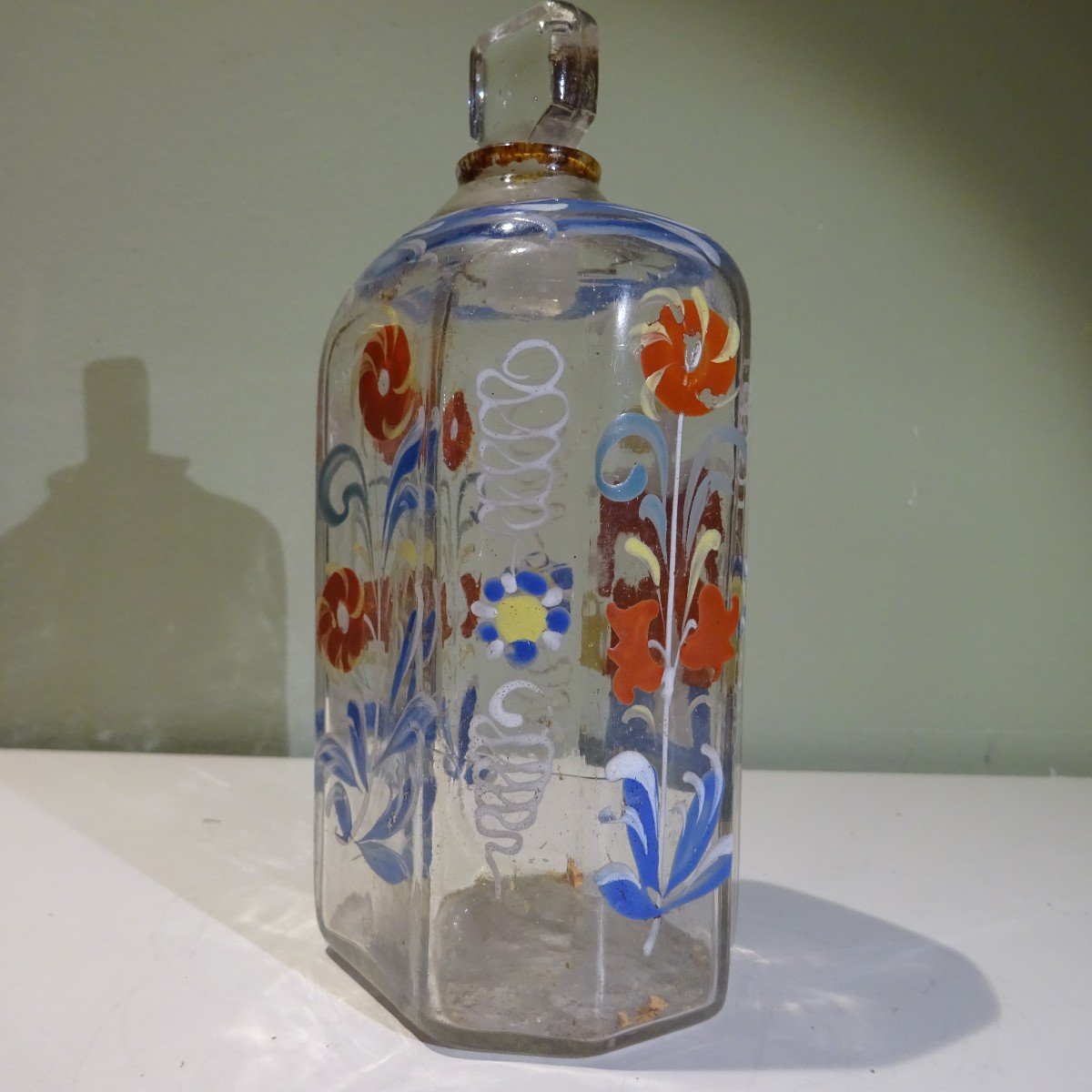  Of 18th Century Swiss Flueli Painted Bottle-photo-3