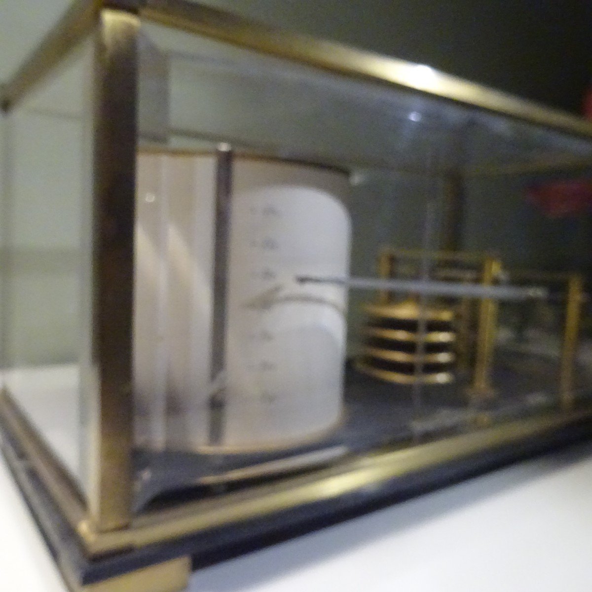 Naudet Barograph In Display Case-photo-2