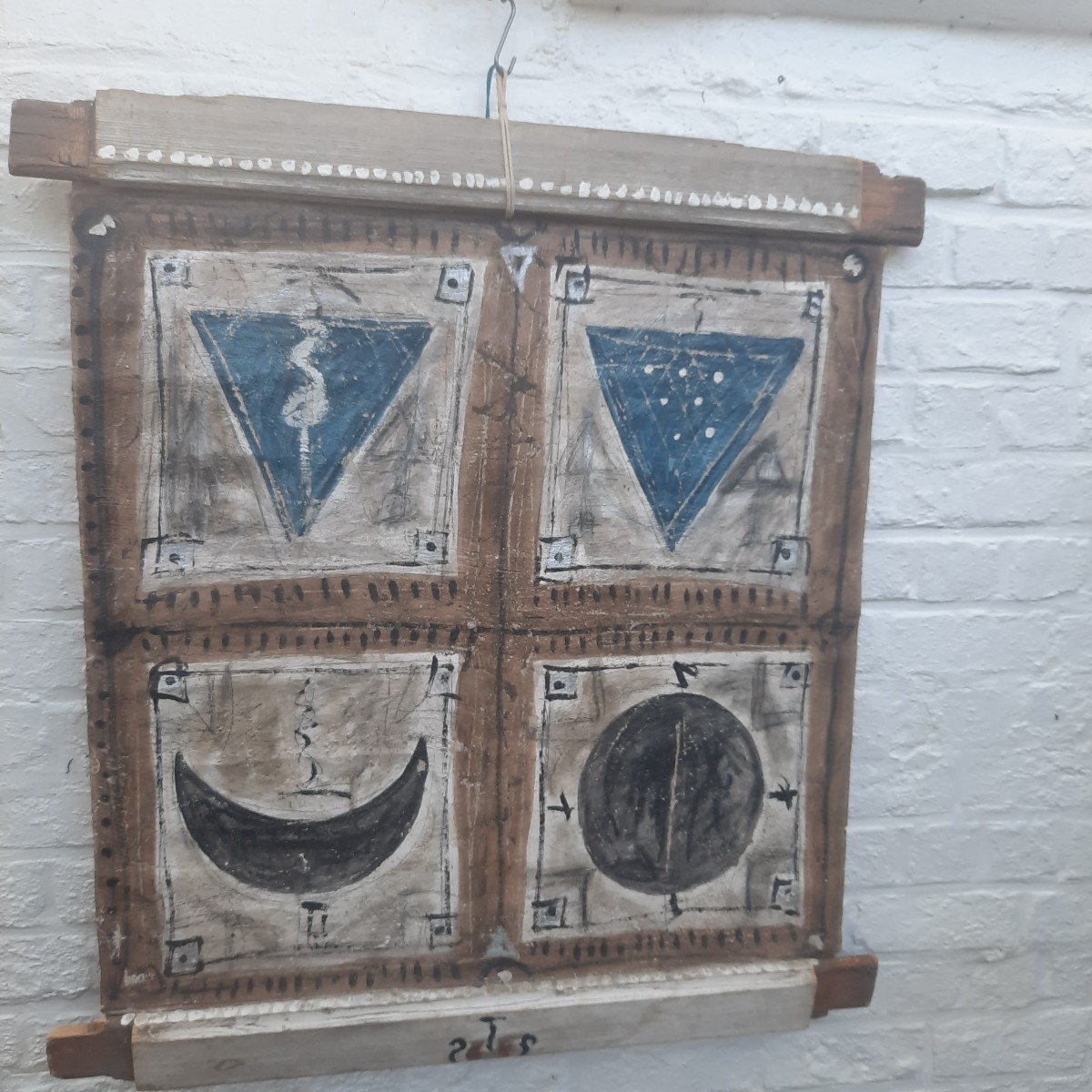 Unique Piece Entitled The Two Blue Triangles Above The Moons