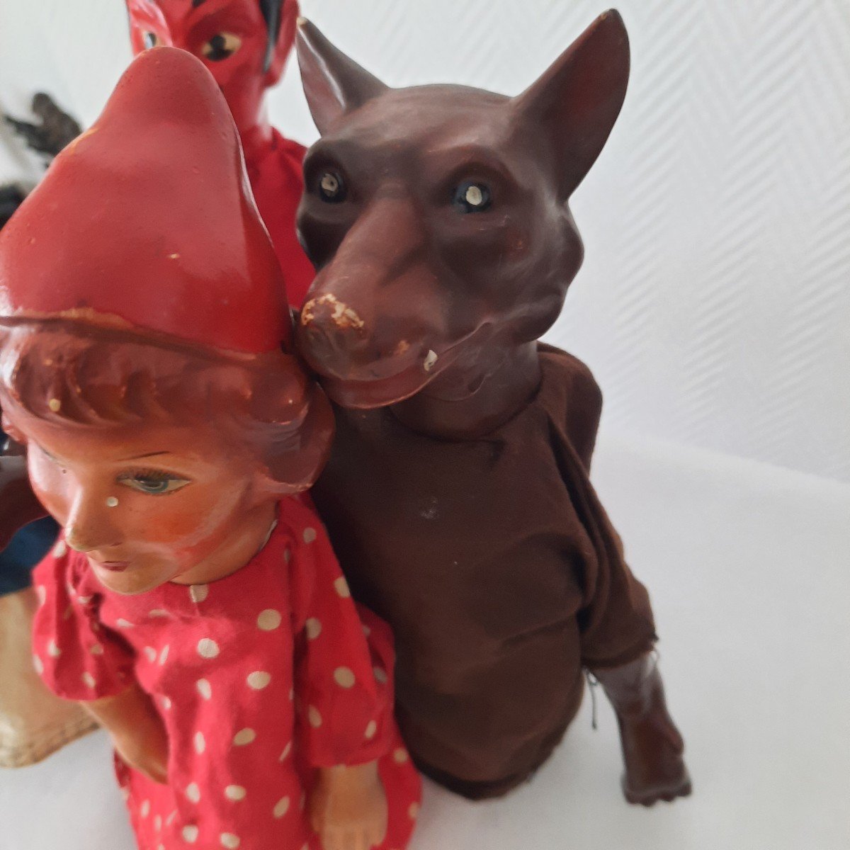 The Wolf, Grandma, The Devil And Little Red Riding Hood Papier Mache Puppets-photo-1