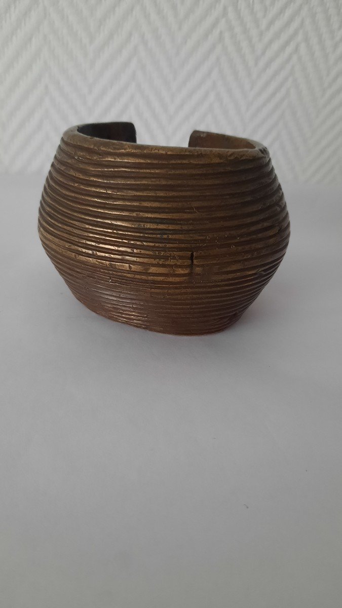 Bracelet Monnaie Lourds Bronze Akan Baoule-photo-1