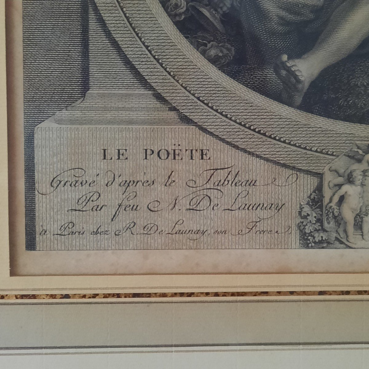  Le Poète Anacréon Gravure Du XVIIIe Bien Encadrée-photo-3
