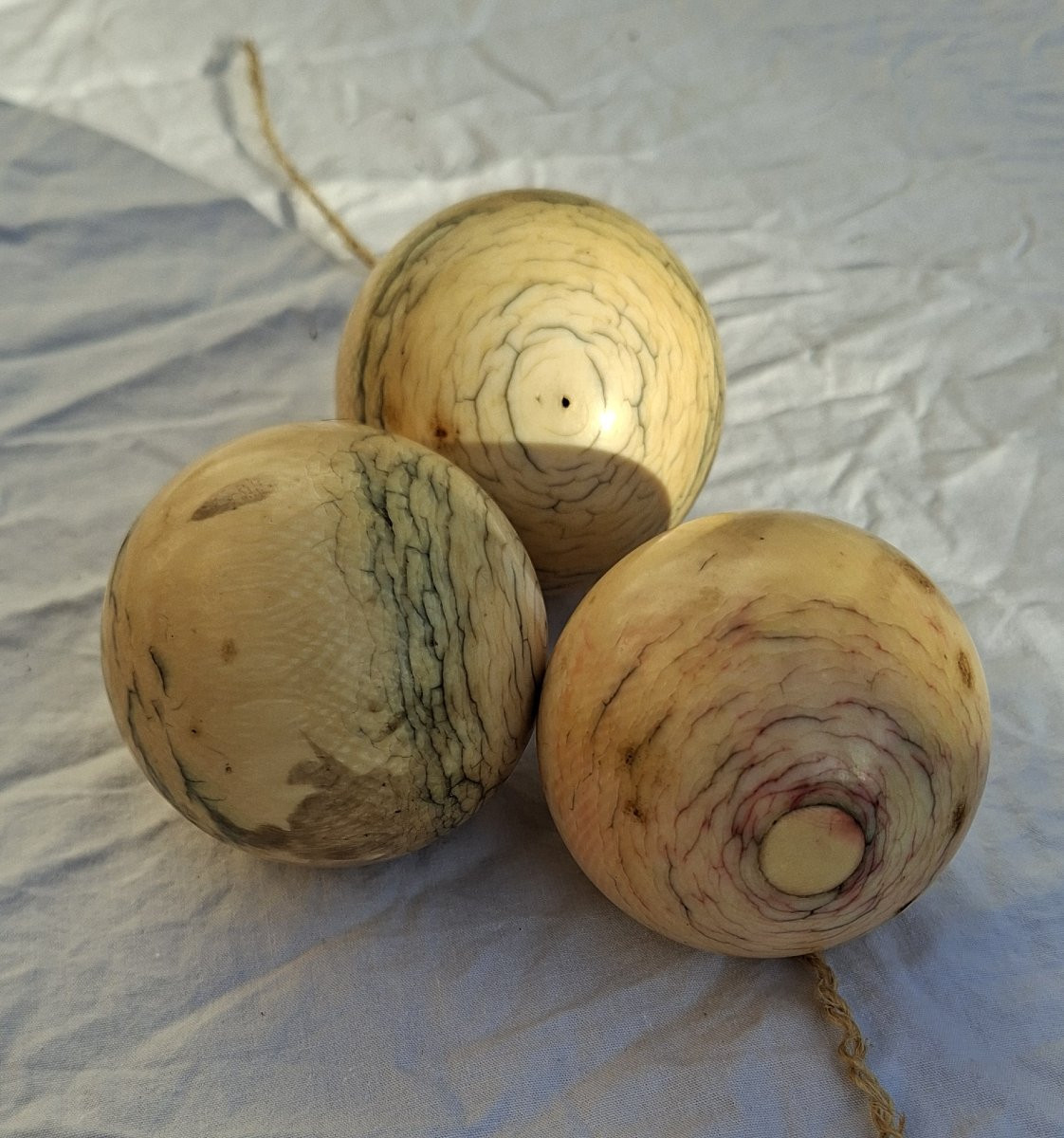 Trois Boules De Billard Du XIXe Siècle-photo-1