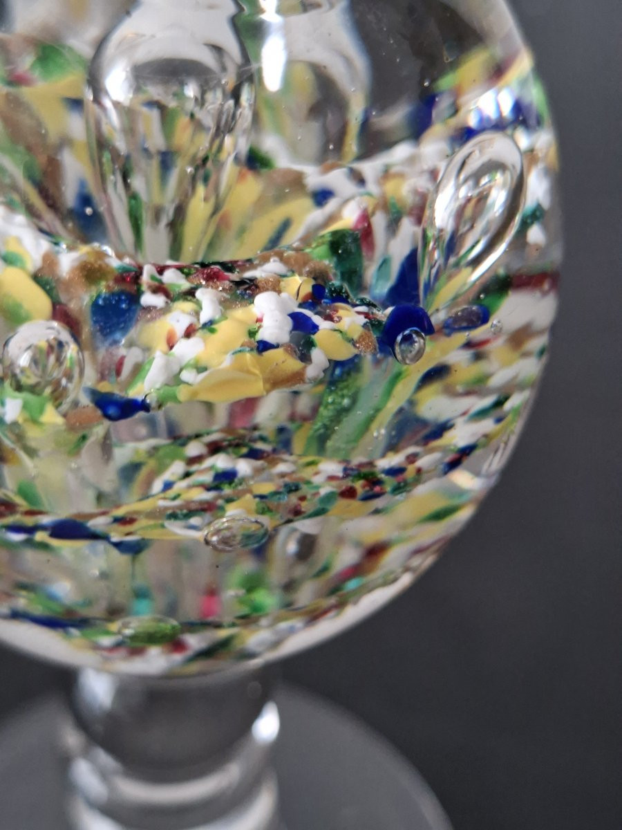 19th Century Wig Stand, Bouzillé Glass On Pedestal-photo-1