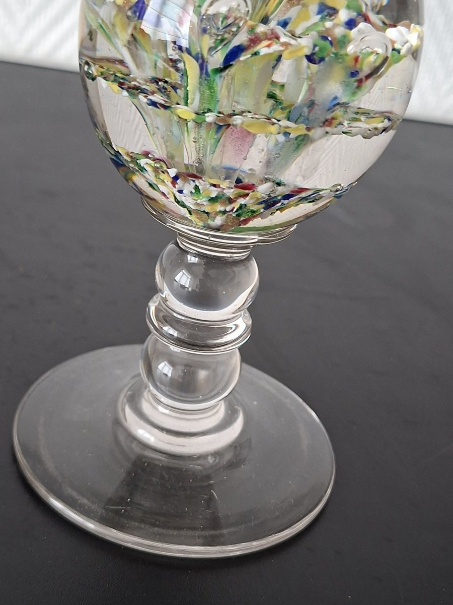 19th Century Wig Stand, Bouzillé Glass On Pedestal-photo-4