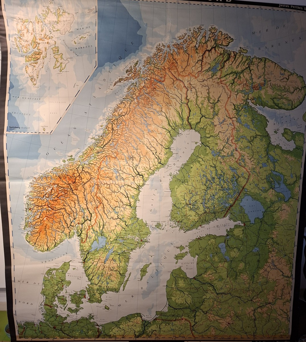 Huge Northern Europe Educational Map On Canvas