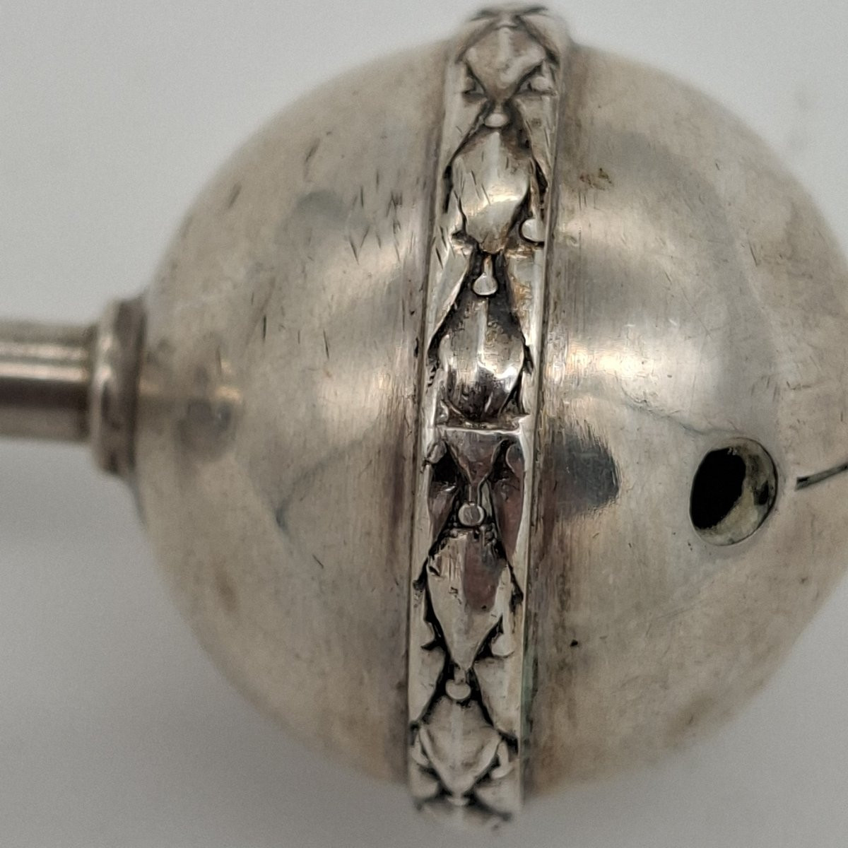 Double Silver Plated Rattle 19th Century-photo-2