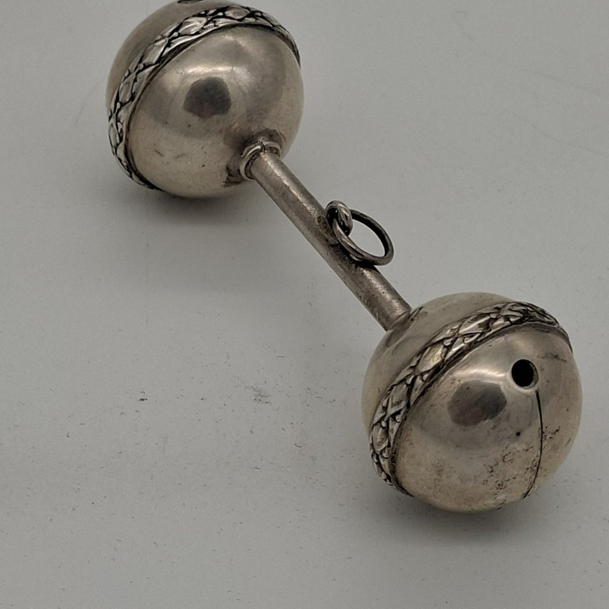 Double Silver Plated Rattle 19th Century-photo-3