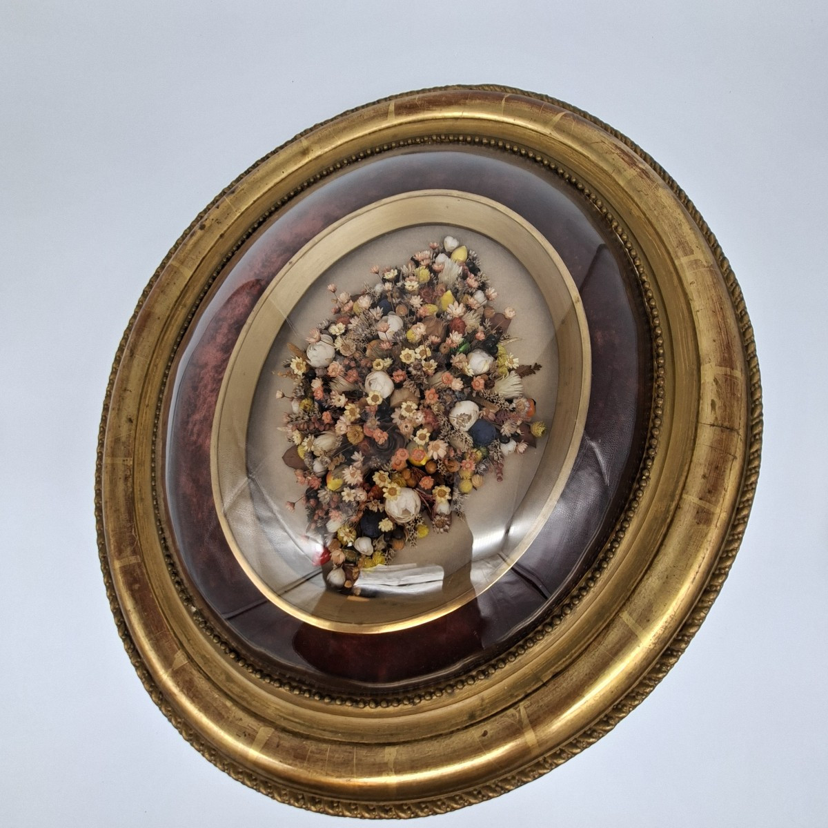 Large Oval Floral Curved Frame