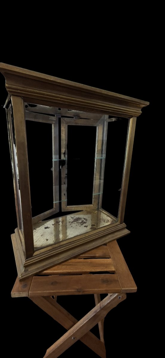 vitrine de parfumeur en laiton et ors-photo-5