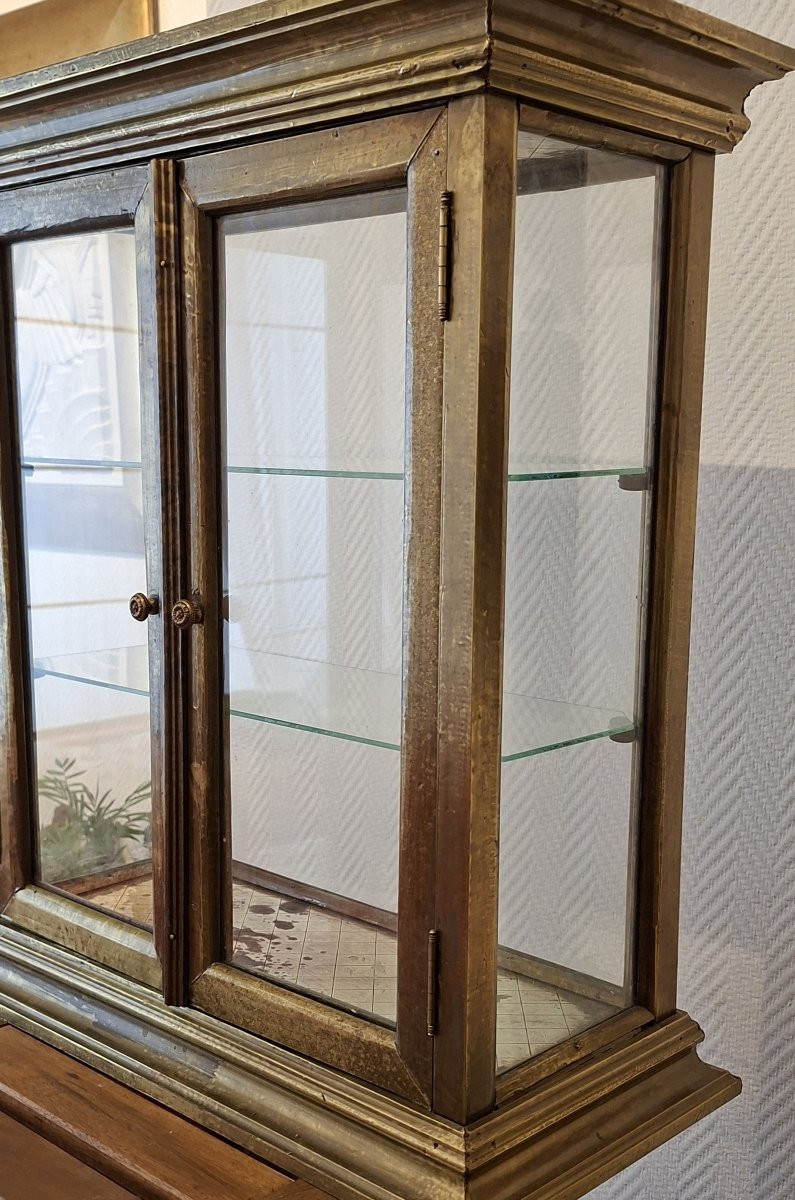 vitrine de parfumeur en laiton et ors-photo-8
