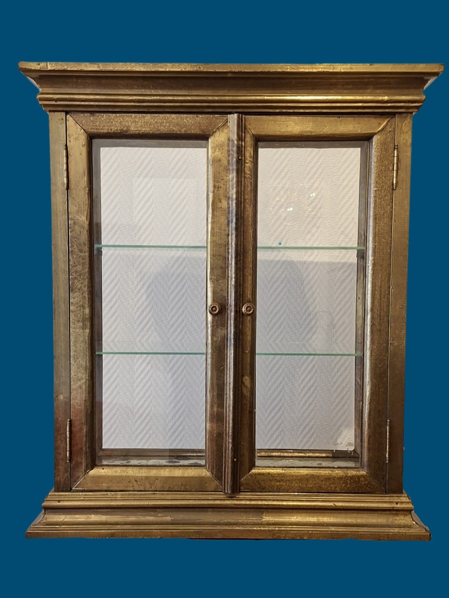 Perfumer's Display Case In Brass And Gold-photo-5