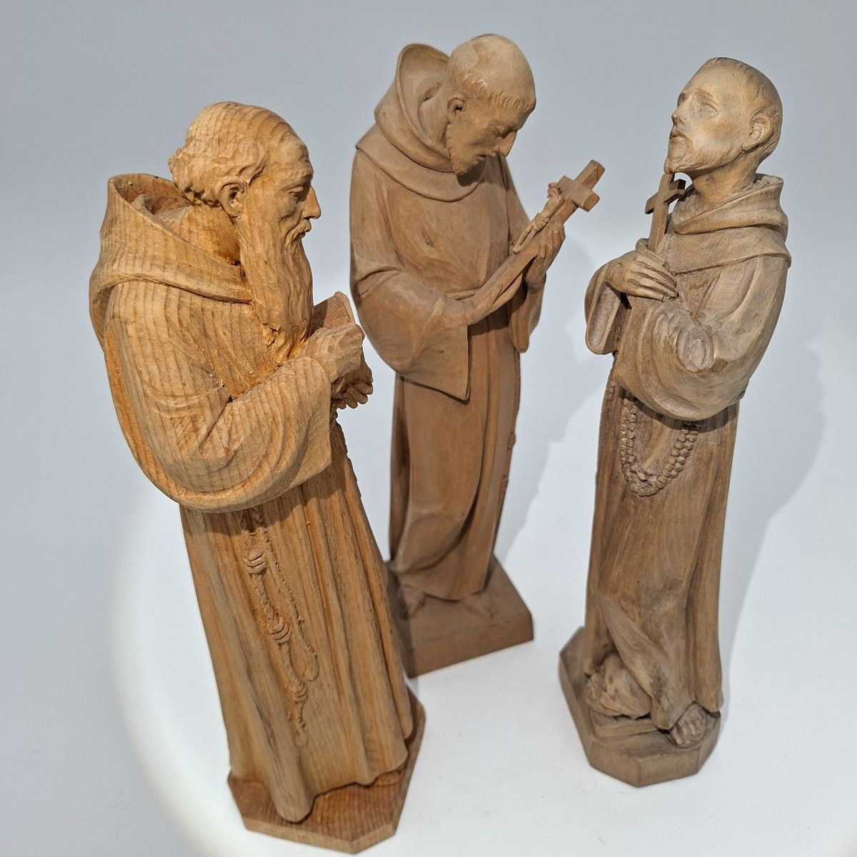 Trio Of Wooden Franciscans-photo-3