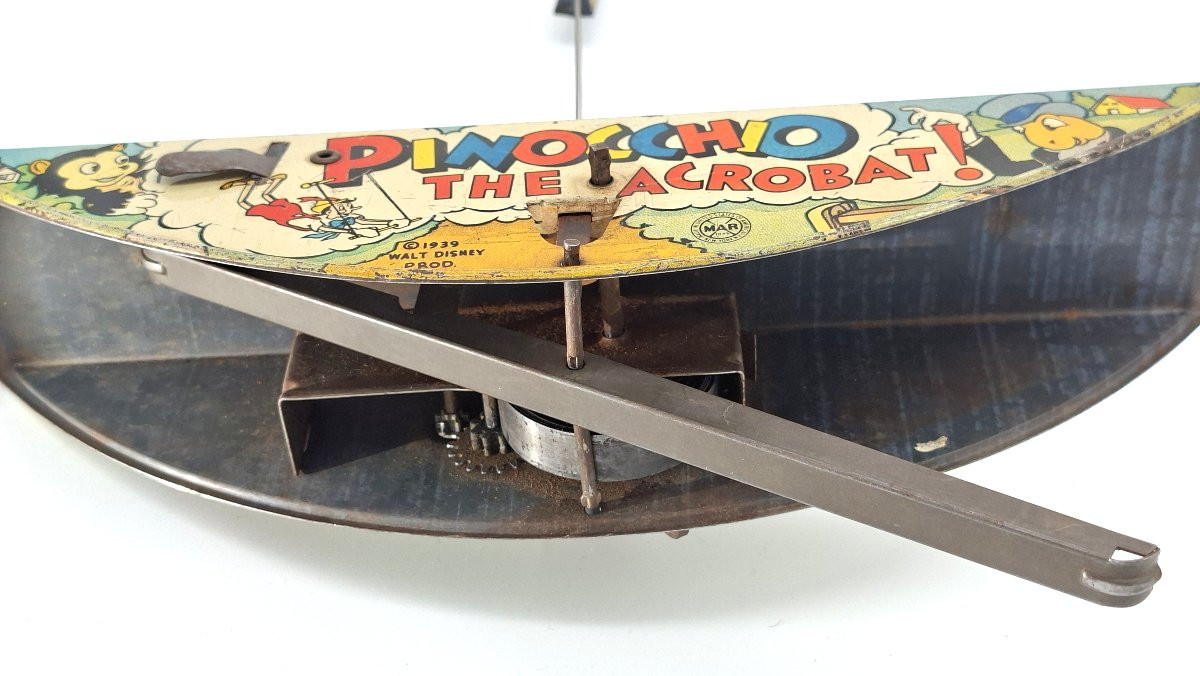 Pinocchio  acrobate  mécanique en  tôle Disney 1939 -photo-3