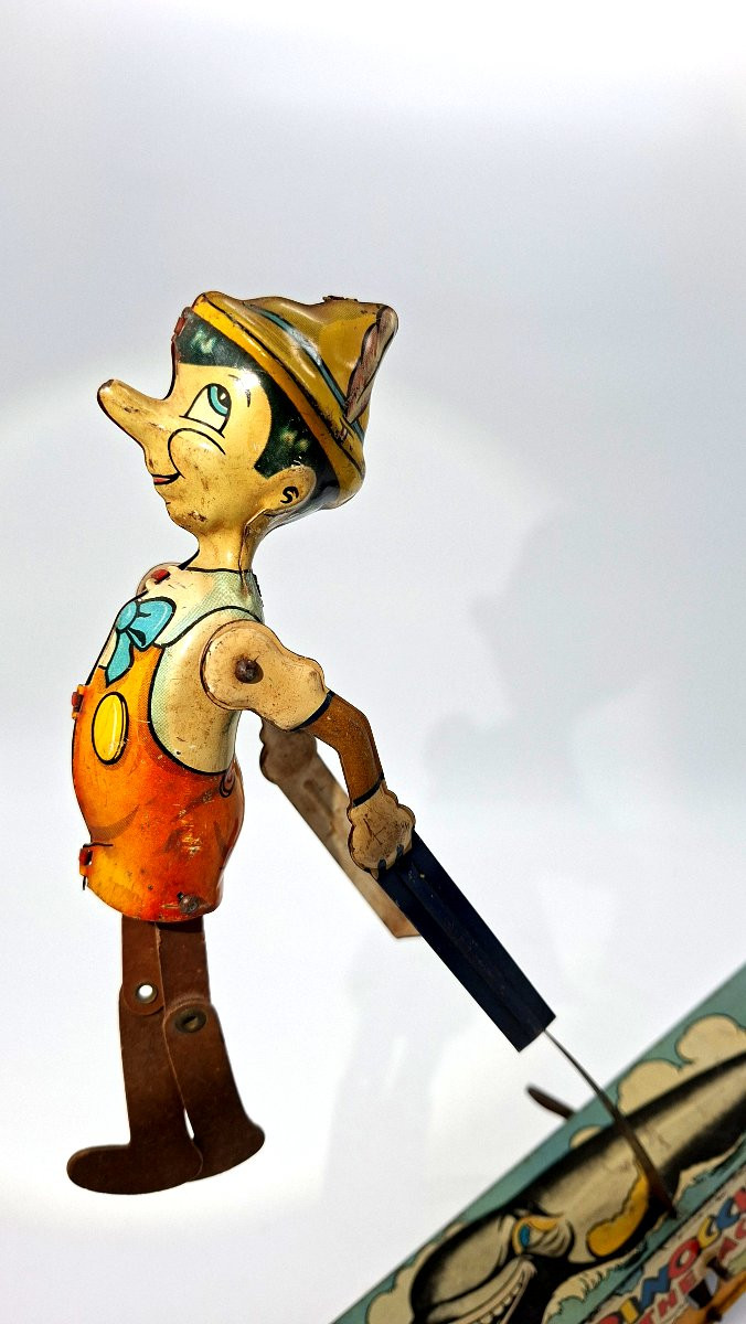 Pinocchio  acrobate  mécanique en  tôle Disney 1939 -photo-8