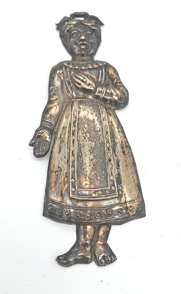 ex voto fillette en argent Italie XIXe