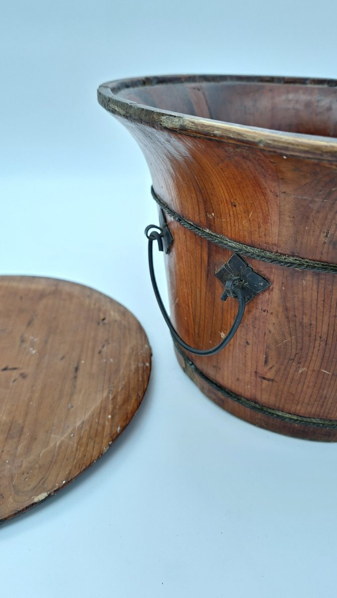 SEAU CHINOIS TOUT EN BOIS POETIQUE XIXe-photo-4