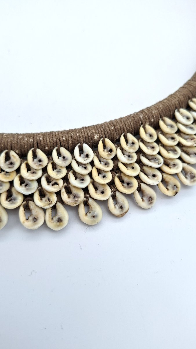 collier pectoral  ethnique corde et cauris..-photo-3