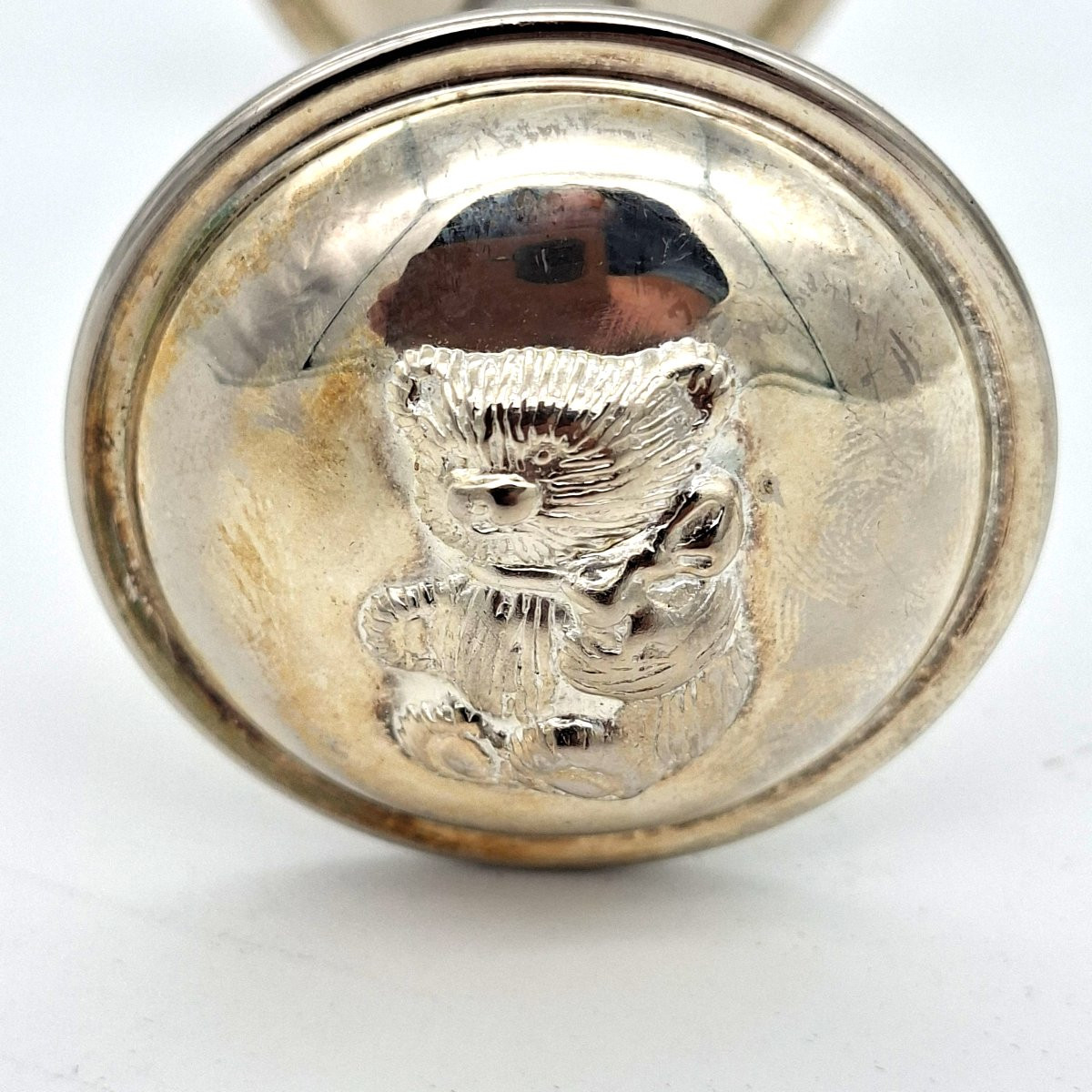 Double Silver Teddy Bear Rattle-photo-2