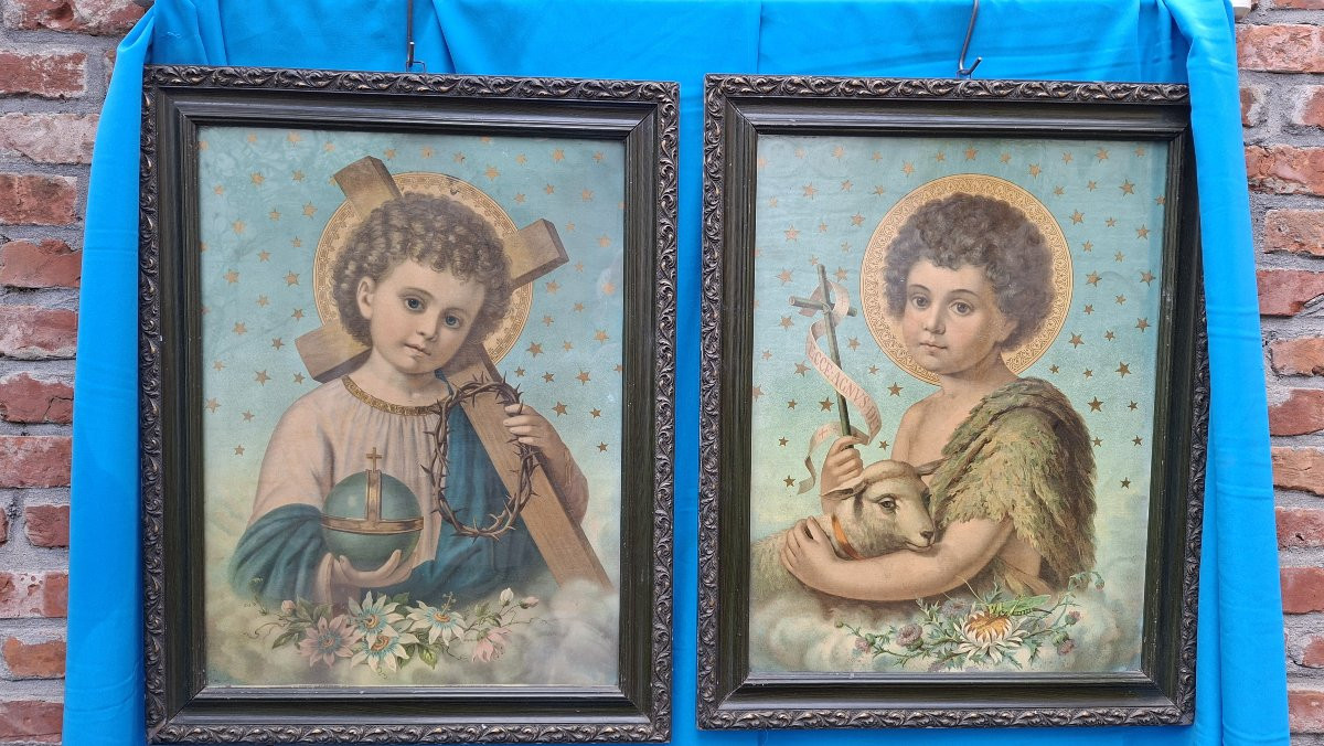 Early Twentieth-century Chromo Pendants With A Gentle Touch.-photo-2